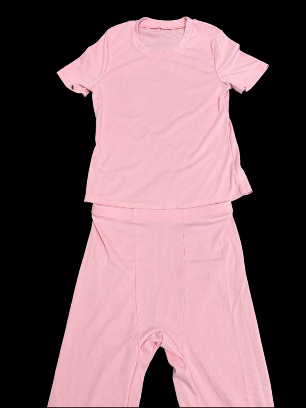 Pink Matching Set - Soft Short Sleeve Top & Pants